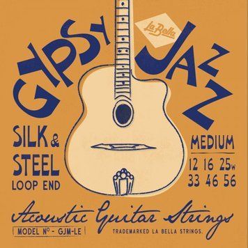 LA BELLA Acoustic Guitar Strings Gypsy Jazz Medium LE, .012, .056