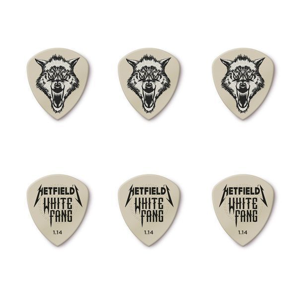 Набір медіаторів Dunlop PH122T1.14 Hetfield's White Fang Pick Tin 1.14 mm (6 шт.) 127249 фото