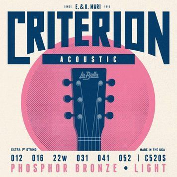 LA BELLA Acoustic Guitar Strings C520S, .012, .052