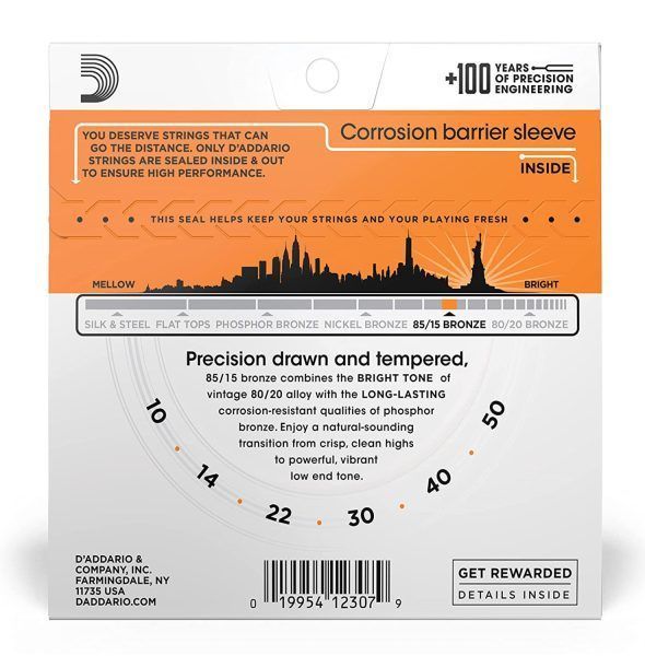 D'ADDARIO EZ900 85/15 BRONZE EXTRA LIGHT (10-50) 19566 фото