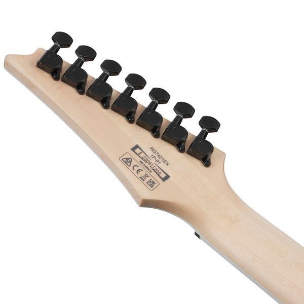 IBANEZ RG7421EX BKF ELECTRIC GUITAR, Black, 24, 7, Fixed, 25.5", H-H