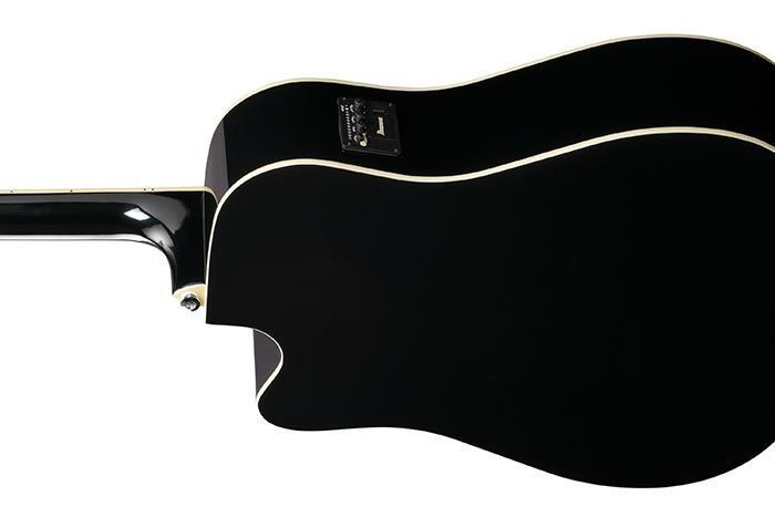 IBANEZ PF15ECE BK GUITAR ACOUSTIC-ELECTRIC, Black, 20, 6, 25.5"