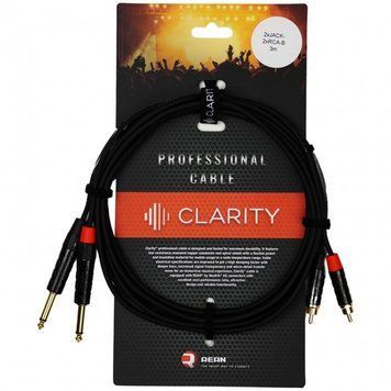 CLARITY 2xJACK-2xRCA-B/3m, Black