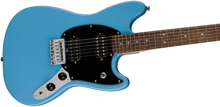 Electric Guitar SQUIER by FENDER SONIC MUSTANG HH LRL CALIFORNIA BLUE, Dark blue, 22, 6, Fixed, &le; 24", H-H