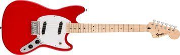 Electric Guitar SQUIER by FENDER SONIC MUSTANG MN TORINO RED, Red, 22, 6, Fixed, &le; 24", S-S