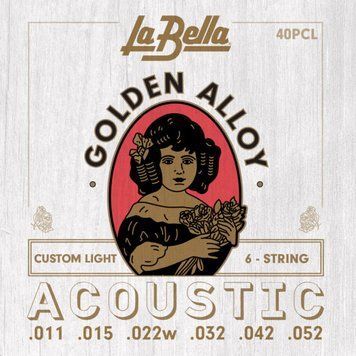 LA BELLA Acoustic Guitar Strings 40PCL, .011, .052